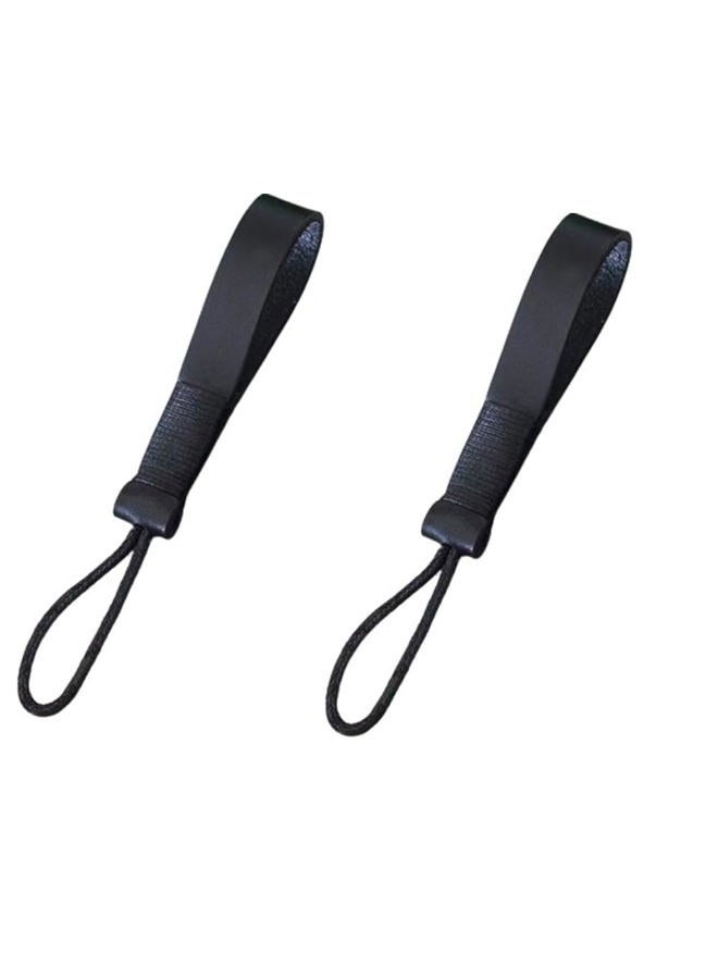 DraCra 2 Pack Fob Lanyard Car Keychain Cowhide Leather Non-metallic Key Strap String Handmade Pendant Chain Loop Ring for Car Keys Bag Case Cover Holder - Image 3